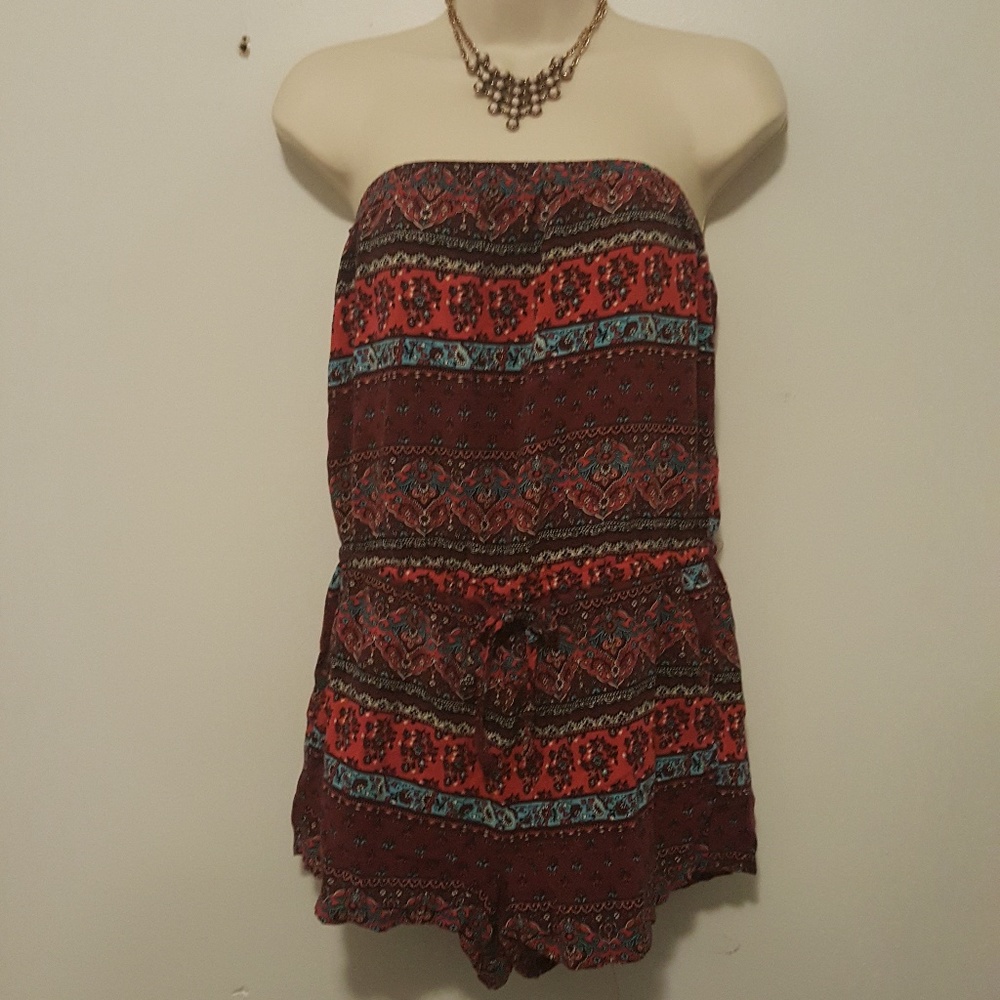 Forever 21 Floral Romper - jewel tones